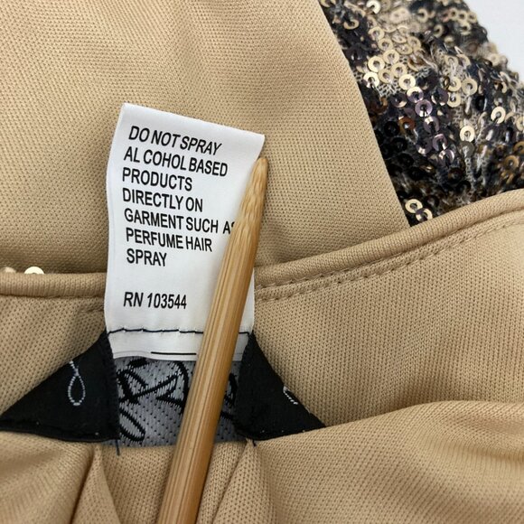 NWT La Femme Leopard Print Sequin Prom Dress Size 8 Criss Cross High Neck 28672 - Picture 11 of 13